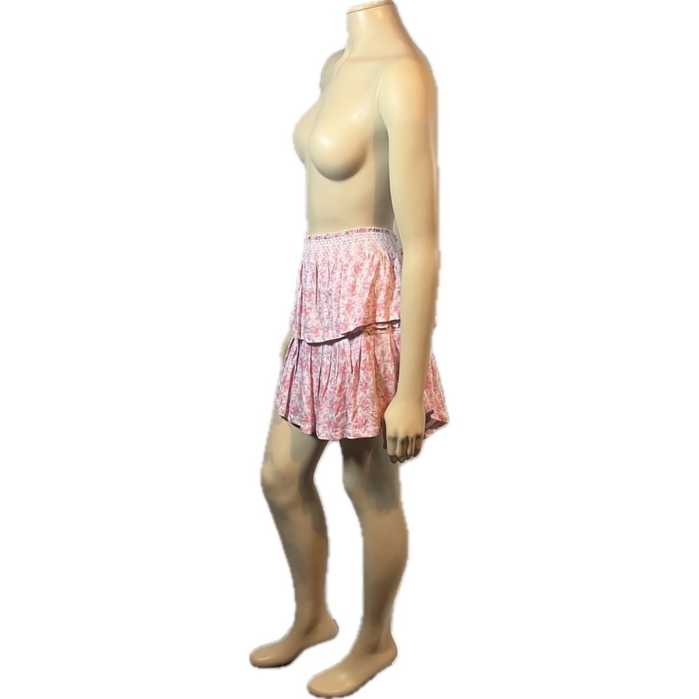 NWT LoveShackFancy Ruffle Mini Skirt Rose Patch - Picture 5 of 13